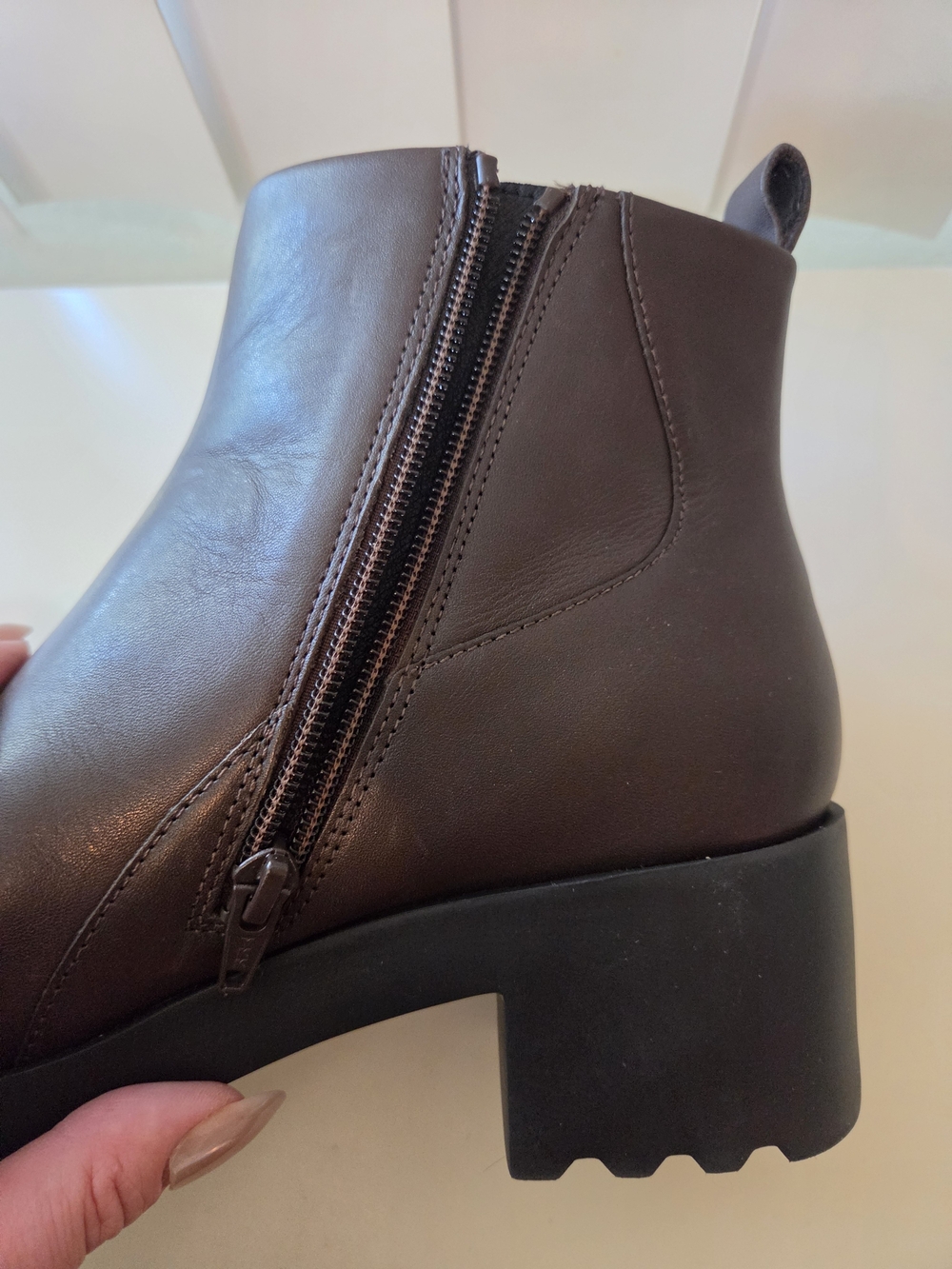 New Camper Leather Boots Women Chocolate Brown - Picture 8 of 9